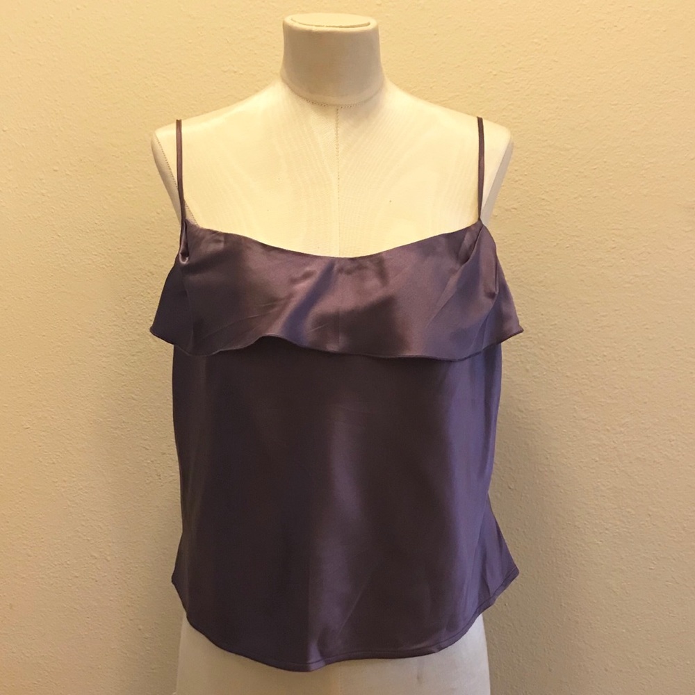 Silk Ruffled Purple Camisole